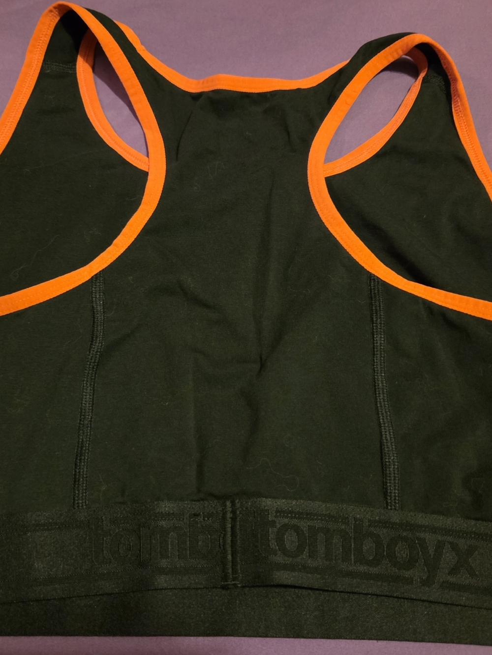 TomboyX Black Sports Bra with Red Trim